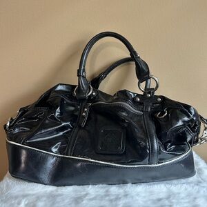 Donald J. Pliner Shiny Black Shoulder Bag